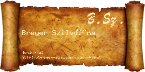 Breyer Szilvána névjegykártya